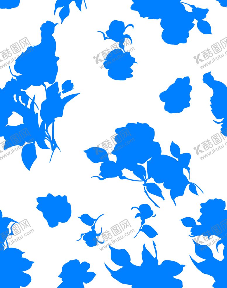 编号：52965604021932121716【酷图网】源文件下载-蓝白花卉图案背景