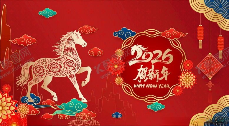 编号：27999904012324178857【酷图网】源文件下载-马年背景