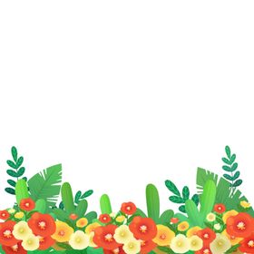 卡通花丛花园