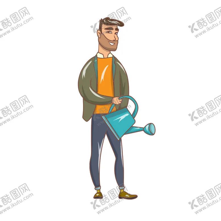 编号：72659502081044316674【酷图网】源文件下载-植树节浇水的男孩