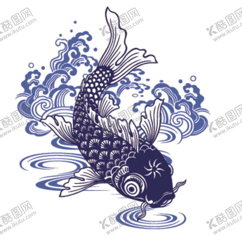 编号：85156910190714413862【酷图网】源文件下载-鲤鱼插画图案