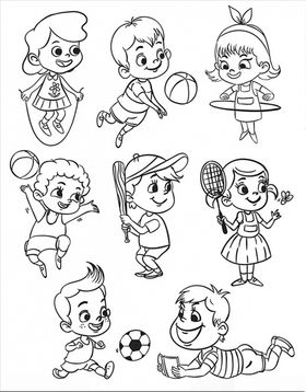儿童线描画