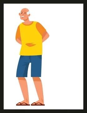 手绘卡通老人动画