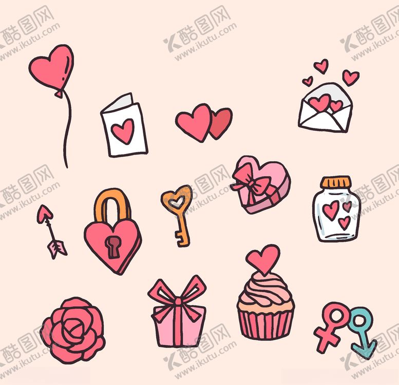 编号：93961210090949013877【酷图网】源文件下载-浪漫情人节元素