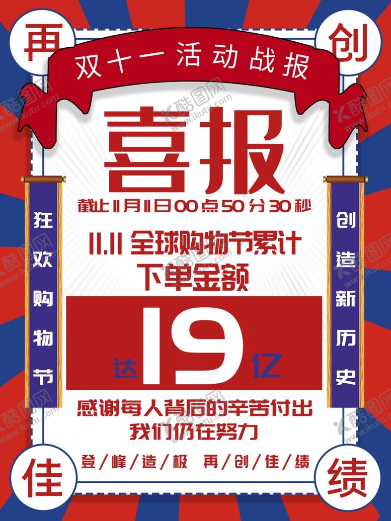 编号：96914505041619213163【酷图网】源文件下载-双11喜报