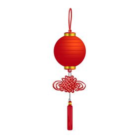 喜庆灯笼迎客松国元旦