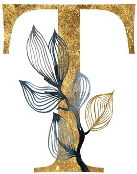 金色花纹字母