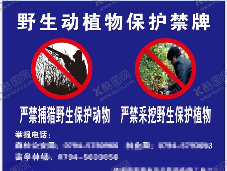 编号：67560509110805538343【酷图网】源文件下载-野生动植物保护禁牌