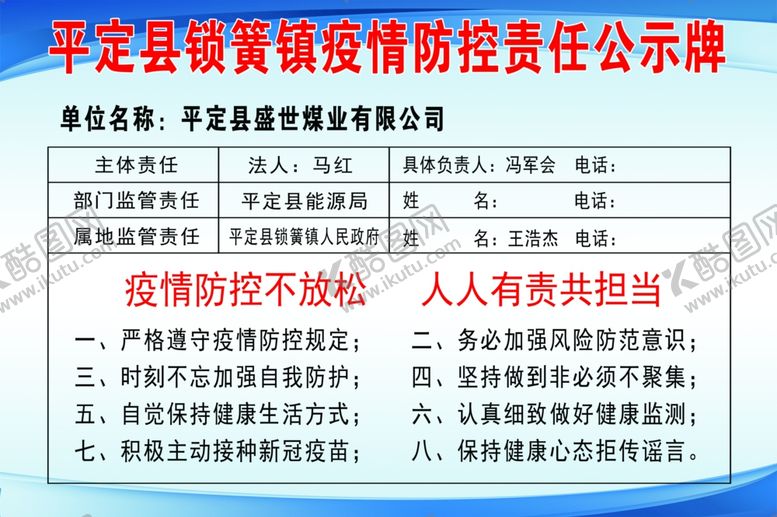 编号：48535901170441052046【酷图网】源文件下载-责任公示牌