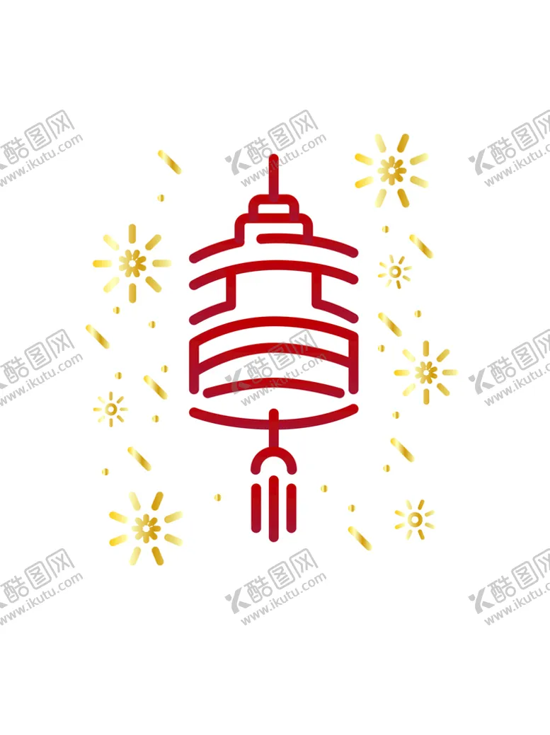 编号：72956809161959219840【酷图网】源文件下载-元旦灯笼线条艺术字