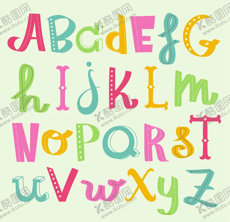 编号：13606509130350308477【酷图网】源文件下载-卡通字母