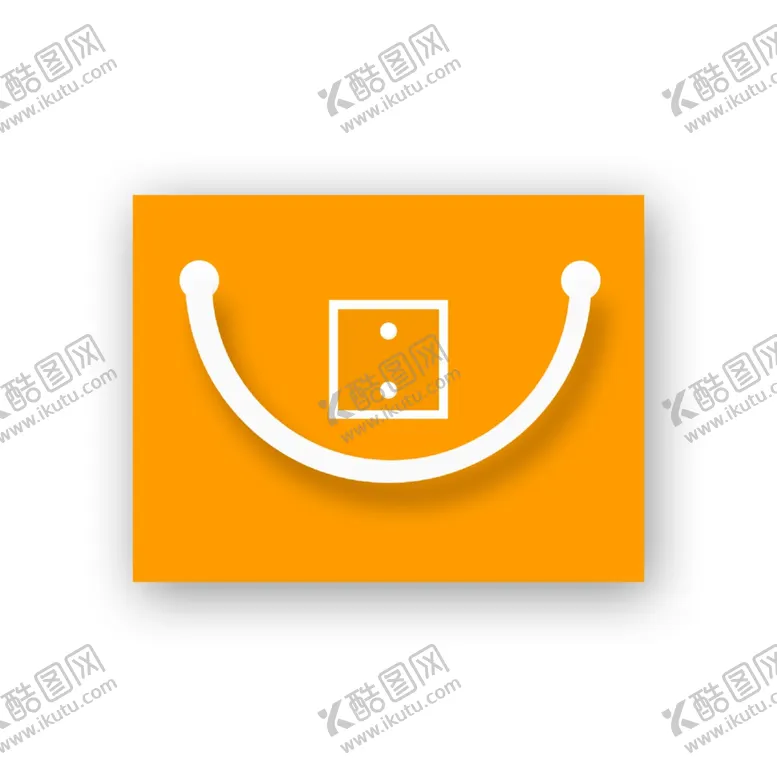编号：40466607090036413113【酷图网】源文件下载-橙色带口袋长方形购物袋