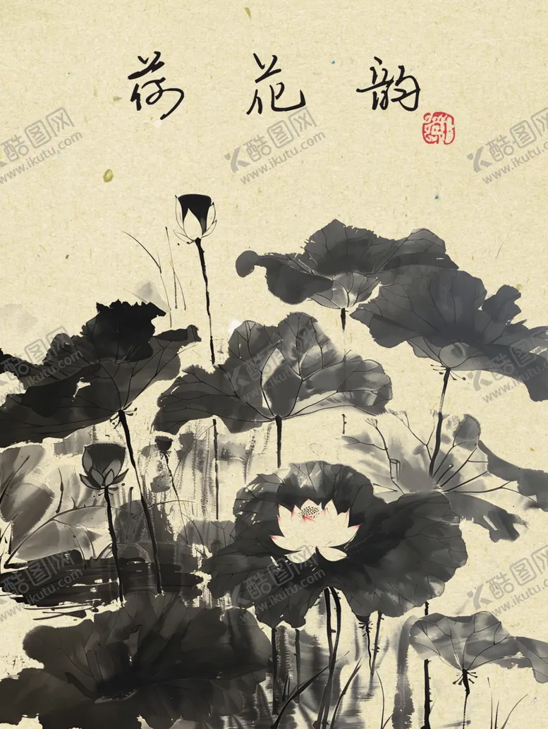 编号：25734202060558076475【酷图网】源文件下载-水墨荷花图