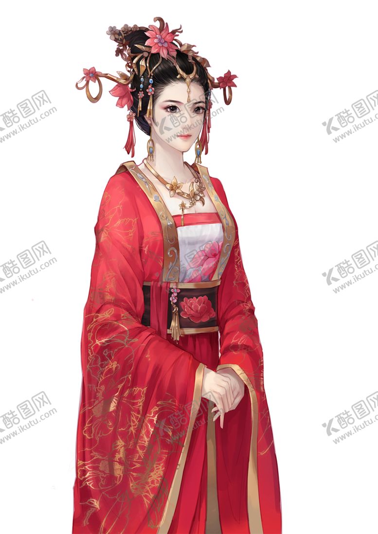 编号：69693809130838059692【酷图网】源文件下载-古风人物美女插画素材