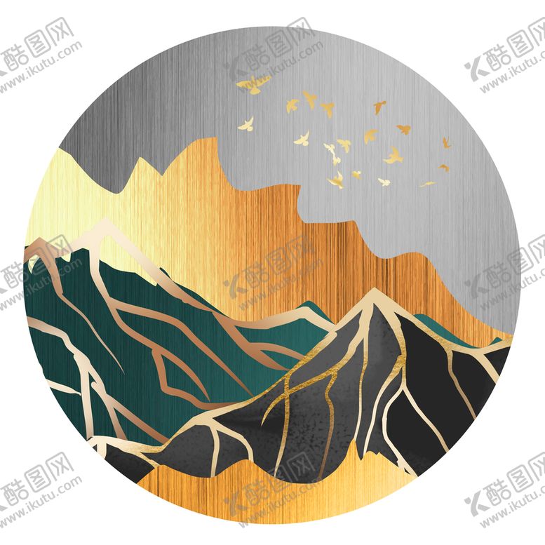 编号：54078909150549591024【酷图网】源文件下载-圆形装饰画轻奢现代