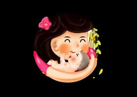 母亲节插画约惠感恩月子中心婴