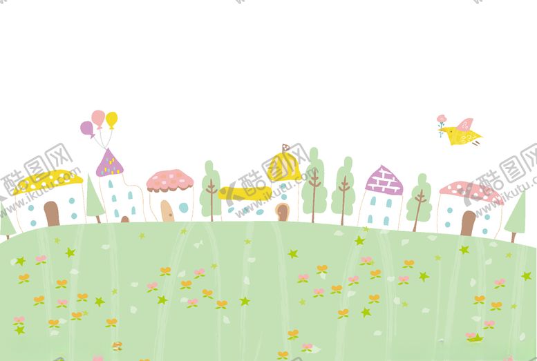 编号：91025709201814004581【酷图网】源文件下载-小房子创意卡通背景