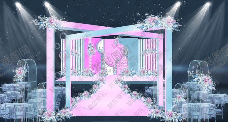 编号：24860909161936247456【酷图网】源文件下载-粉蓝色婚礼效果图