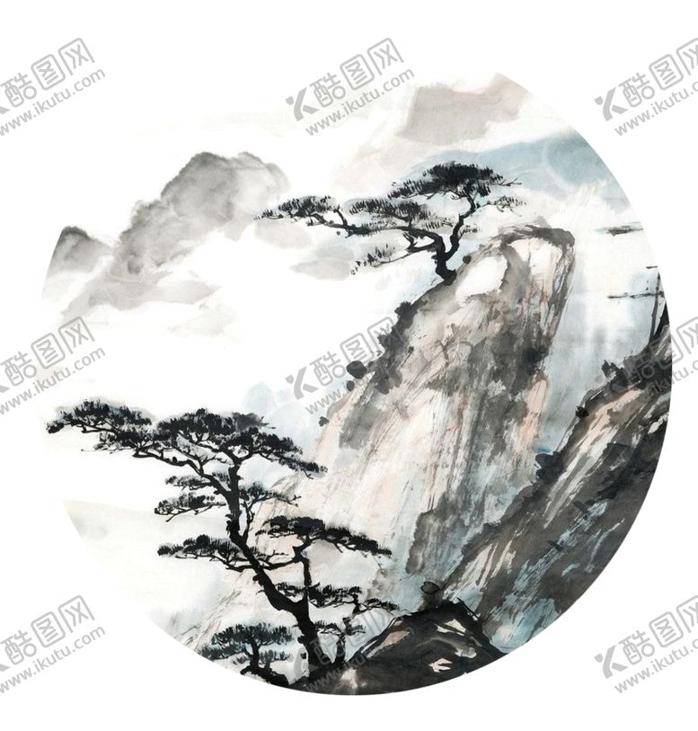编号：63991009281756213615【酷图网】源文件下载-水墨中国风迎客松