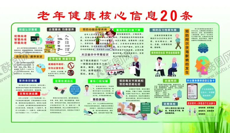 编号：94757602131827253068【酷图网】源文件下载-老年健康信息20条
