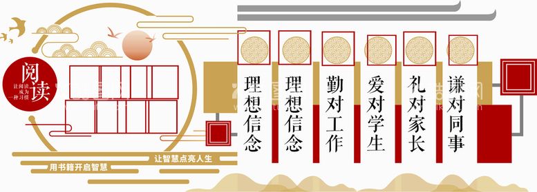 编号：92322010151400375956【酷图网】源文件下载-学校文化墙