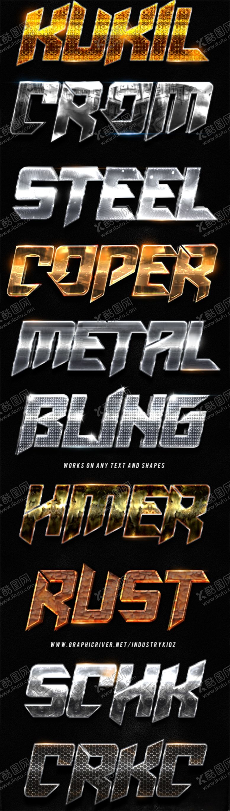 编号：73236209200636093622【酷图网】源文件下载-金属质感立体字样机