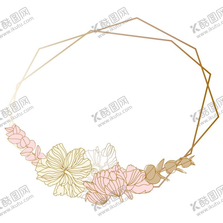 编号：11193110290737458941【酷图网】源文件下载-植物金色边框花环