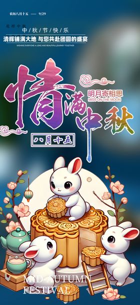 中秋节海报装饰DM超市挂布