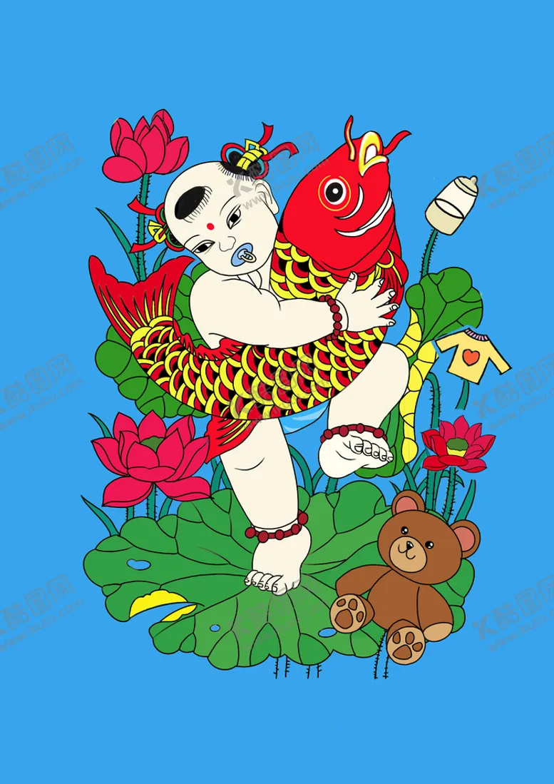编号：32105609211405357908【酷图网】源文件下载-年画娃娃