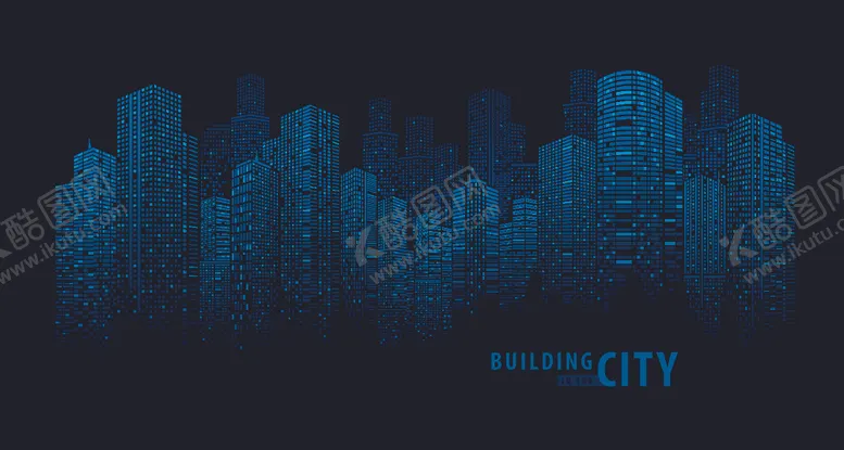编号：45257201130225179985【酷图网】源文件下载-城市剪影抽象格子建筑底纹素材