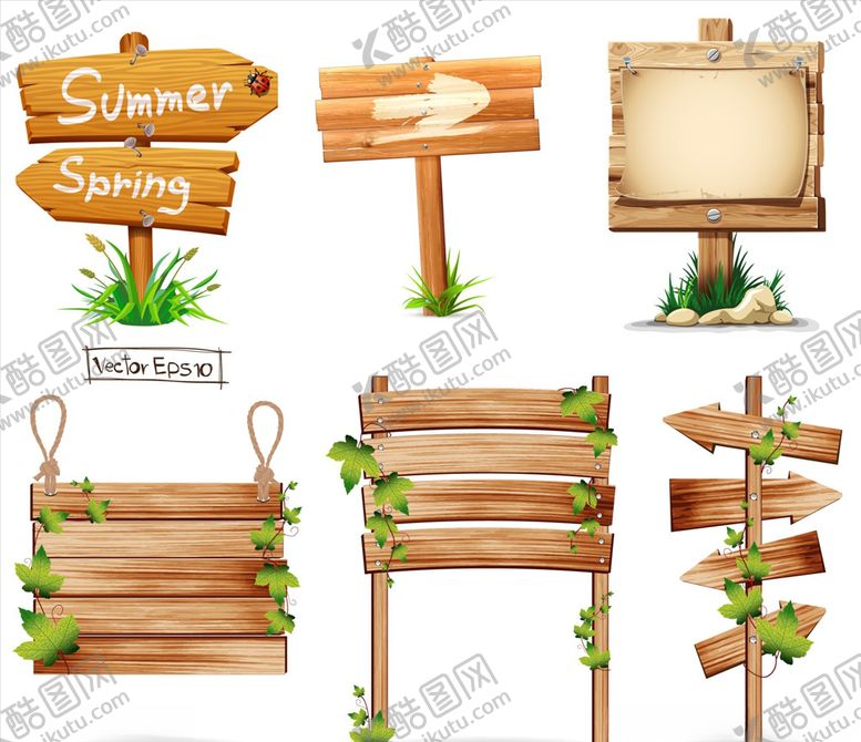 编号：51165609261621076109【酷图网】源文件下载-矢量木牌导视牌