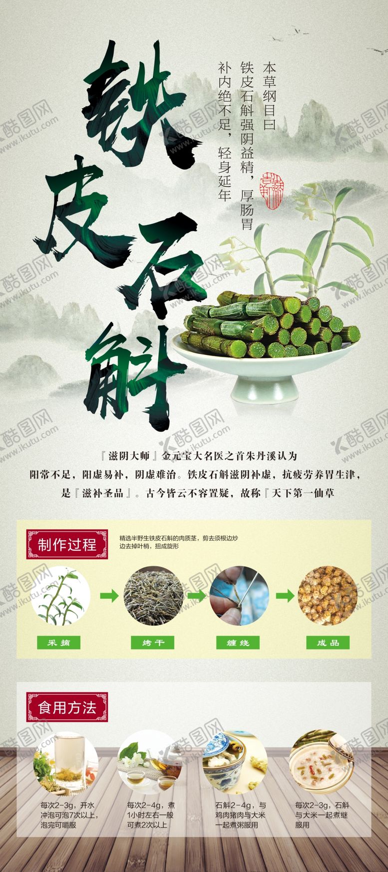 编号：83341503300737377932【酷图网】源文件下载-传统古朴中国风铁皮石斛展架