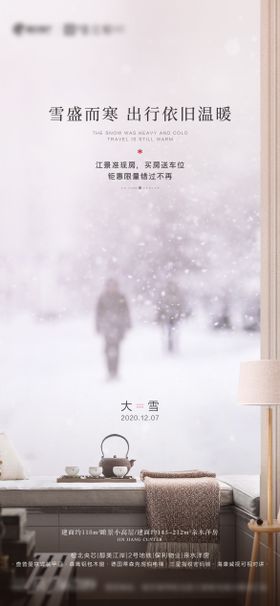 地产冬季大雪节气海报