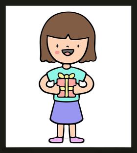 手绘儿童女孩卡通