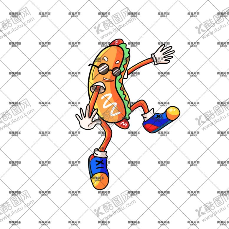 编号：17459009241709581948【酷图网】源文件下载-潮玩热狗插画元素