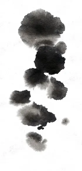 墨迹素材水笔触背景古典山水画