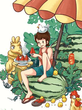 大暑海报夏天海报