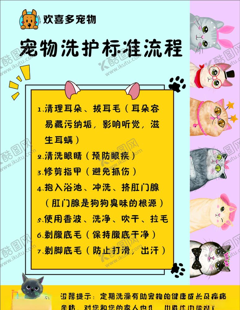 编号：17658206261523524161【酷图网】源文件下载-宠物洗护标准流程