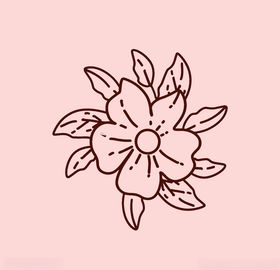 线条矢量手绘花