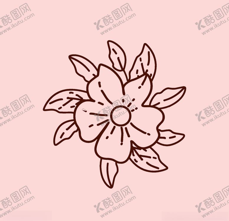 编号：84776607060027364320【酷图网】源文件下载-线条矢量手绘花