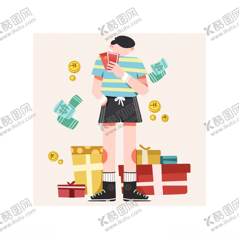 编号：40690302212212079280【酷图网】源文件下载-购物男孩