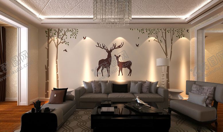 编号：32204809211313129605【酷图网】源文件下载-现代树鹿鸟