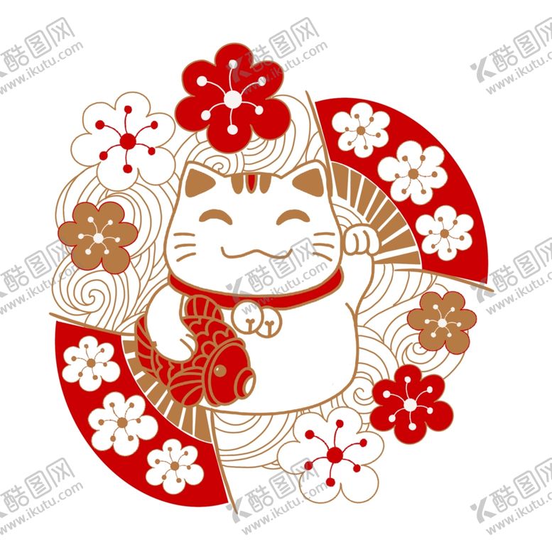 编号：22235109271657391822【酷图网】源文件下载-招财猫剪纸设计