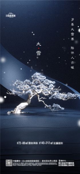 地产节气海报大雪简约二十四版式