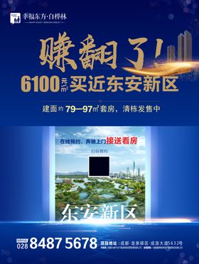 蓝色地产电梯广告