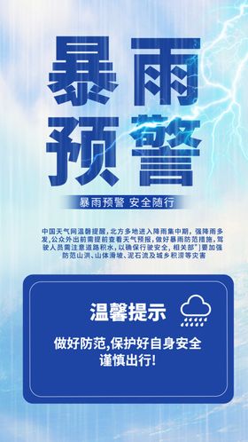 暴雨预警海报