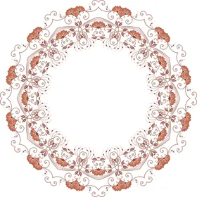 彩色复古花纹透明底免抠图