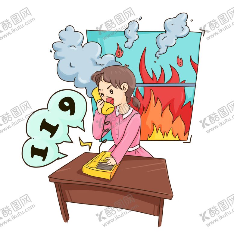 编号：69282509201117062244【酷图网】源文件下载-预防火灾人物卡通火警海报素材