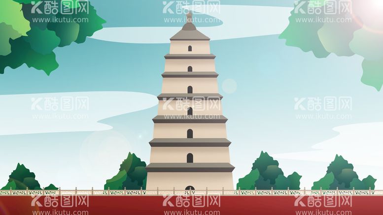 编号：89720410031000400762【酷图网】源文件下载-中国风建筑插画