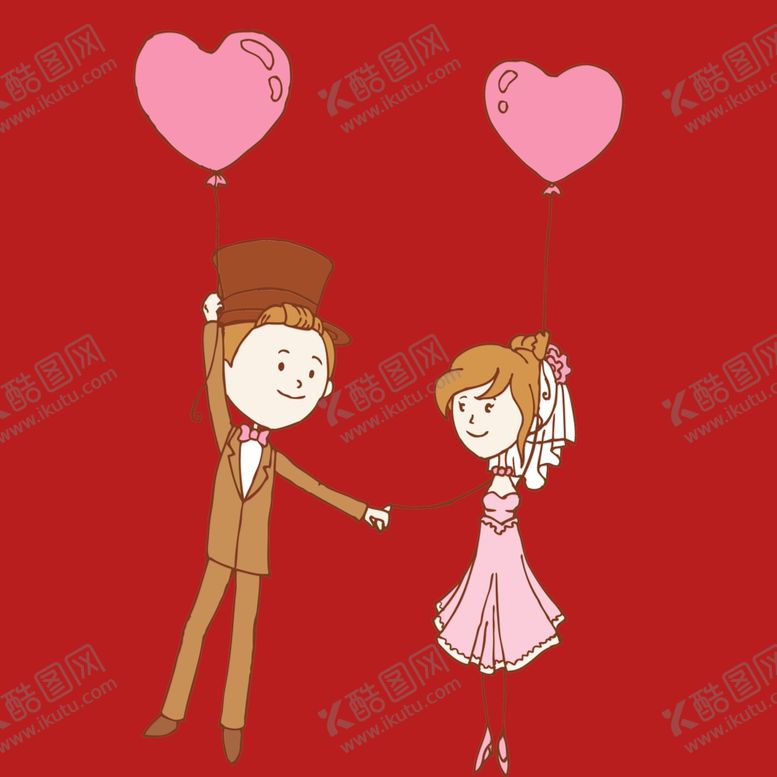 编号：38796402030035413297【酷图网】源文件下载-手绘结婚男女